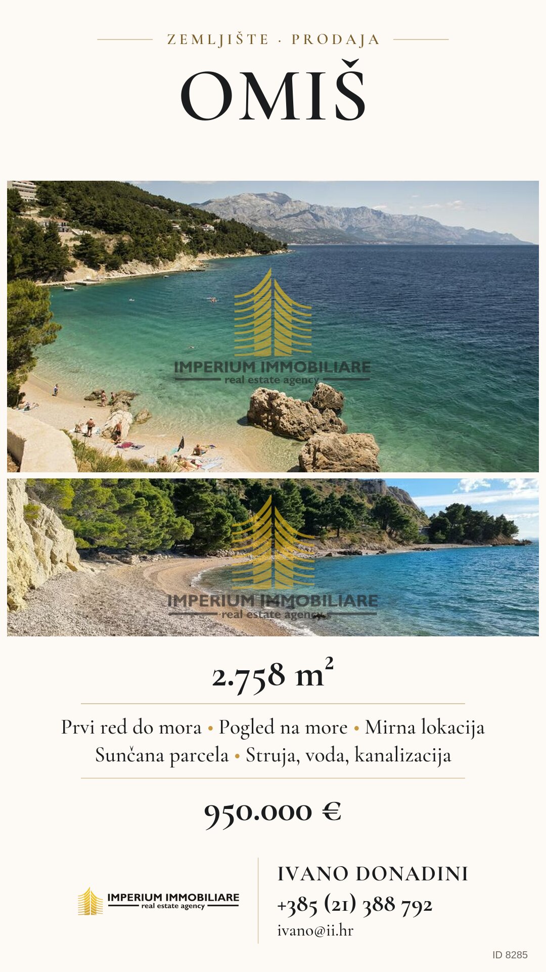 Grafik für soziale Medien – Grundstück, Omiš, Kennung 8285