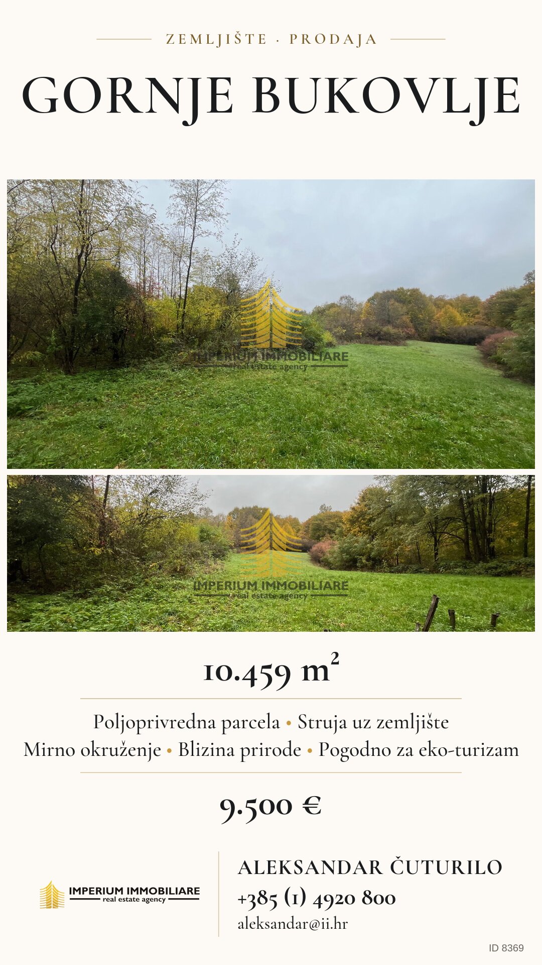 Vizuál pre sociálne siete – pozemok, Gornje Bukovlje, šifra 8369