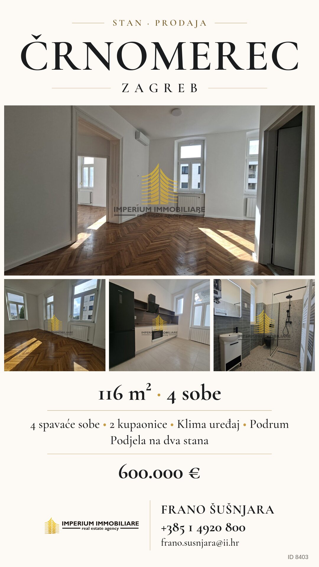 Vizual za družabna omrežja – stanovanje, Črnomerec, šifra 8403
