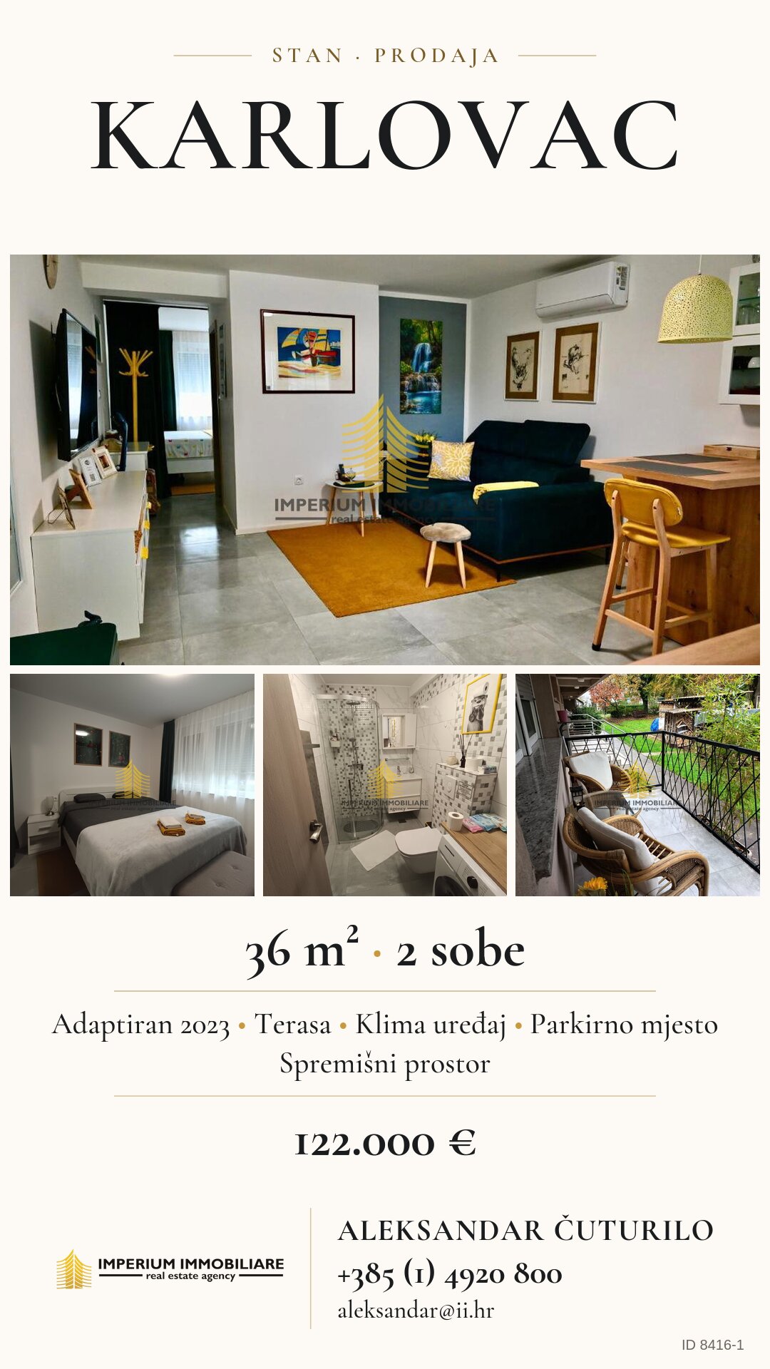 Social media visual – apartment, Karlovac, ref 8416-1
