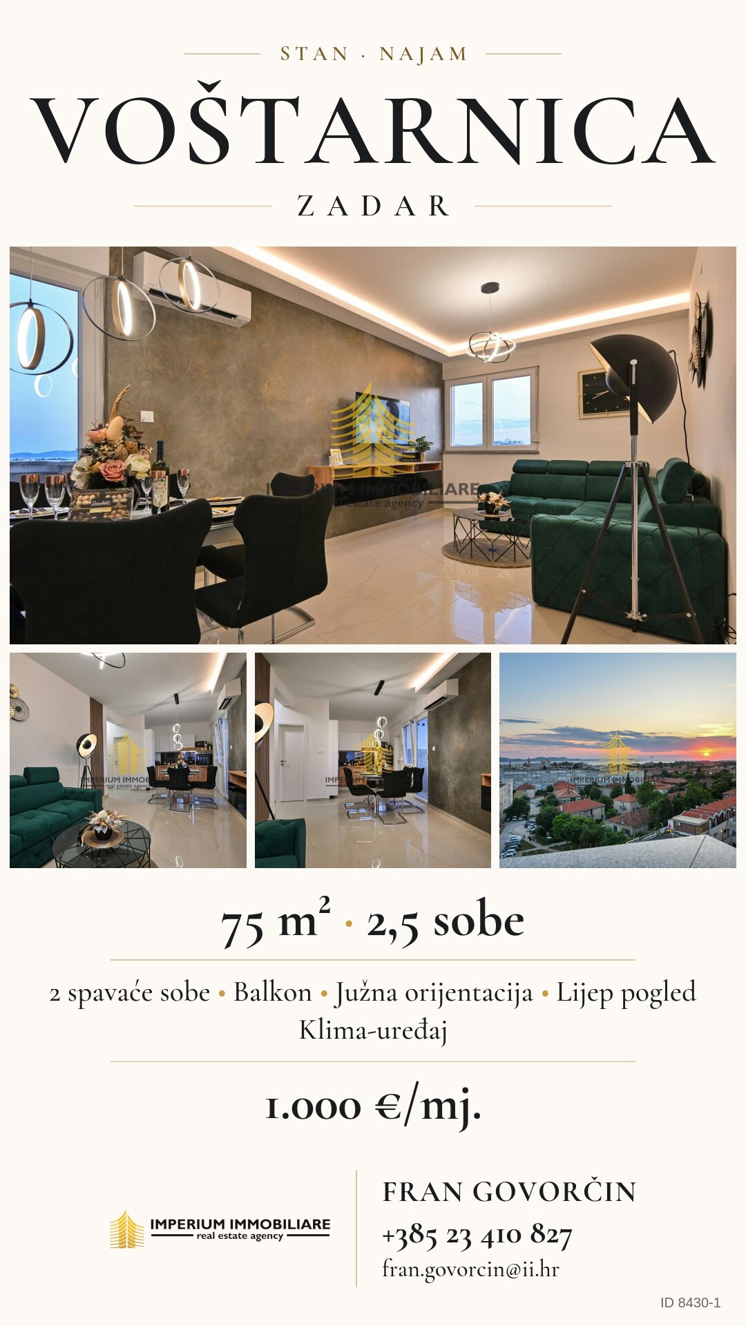 Social media visual – apartment, Voštarnica, ref 8430-1