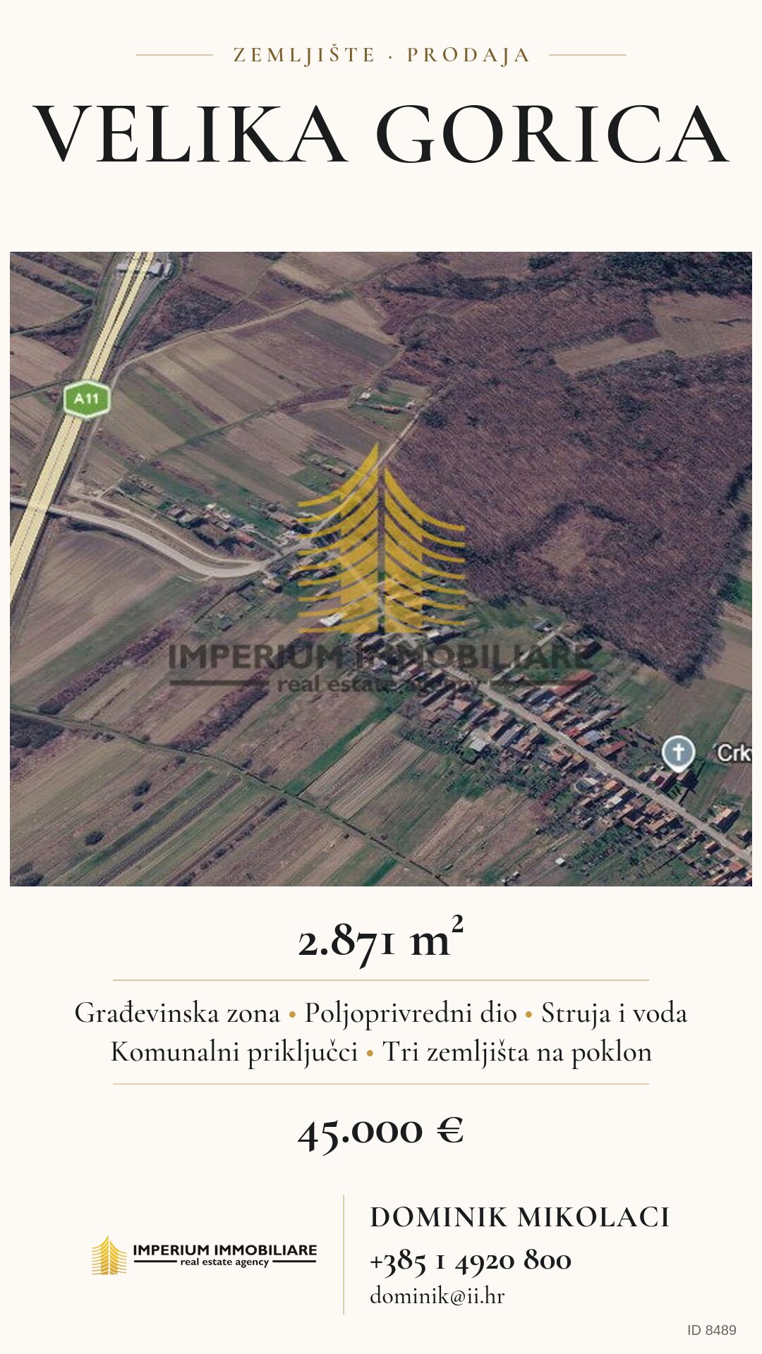 Grafik für soziale Medien – Grundstück, Velika Gorica, Referenznr. 8489