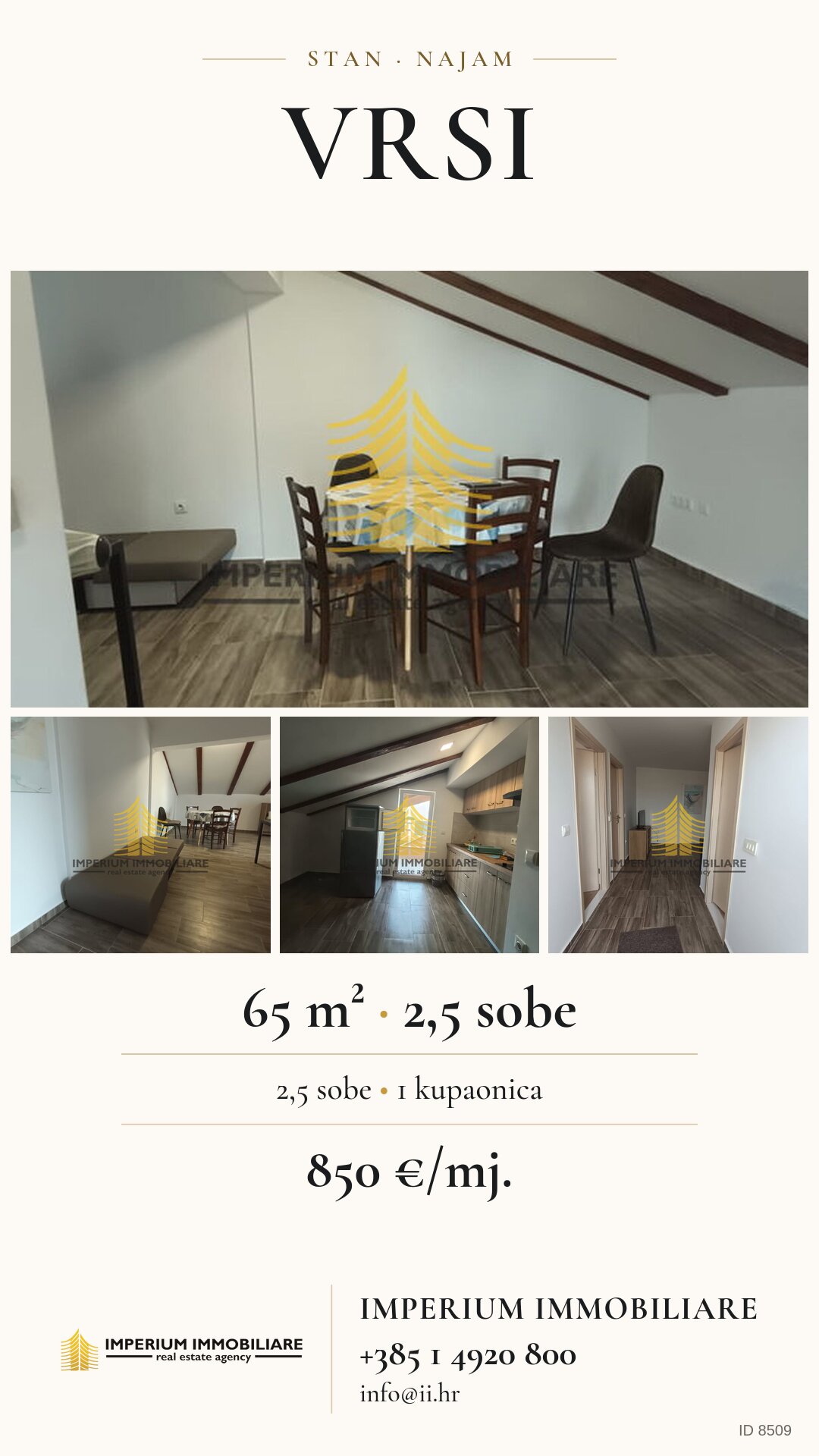 Social media visual – apartment, Vrsi, ref. 8509